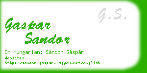 gaspar sandor business card