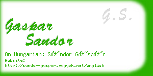 gaspar sandor business card